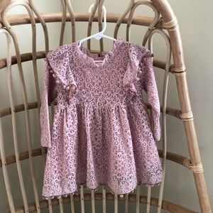 Lace pink Pom Dress